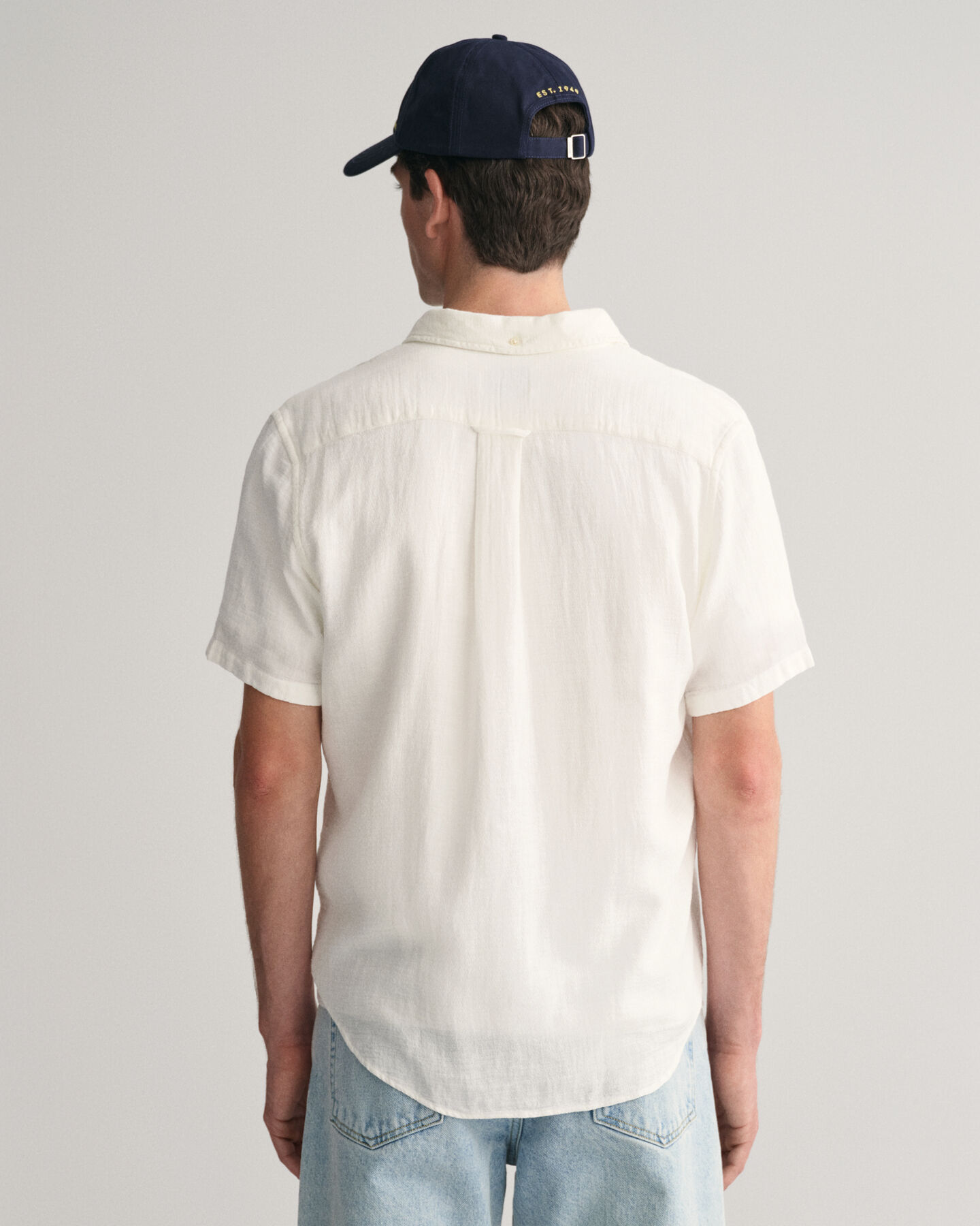 Regular Fit Textured Cotton Linen Short Sleeve Shirt