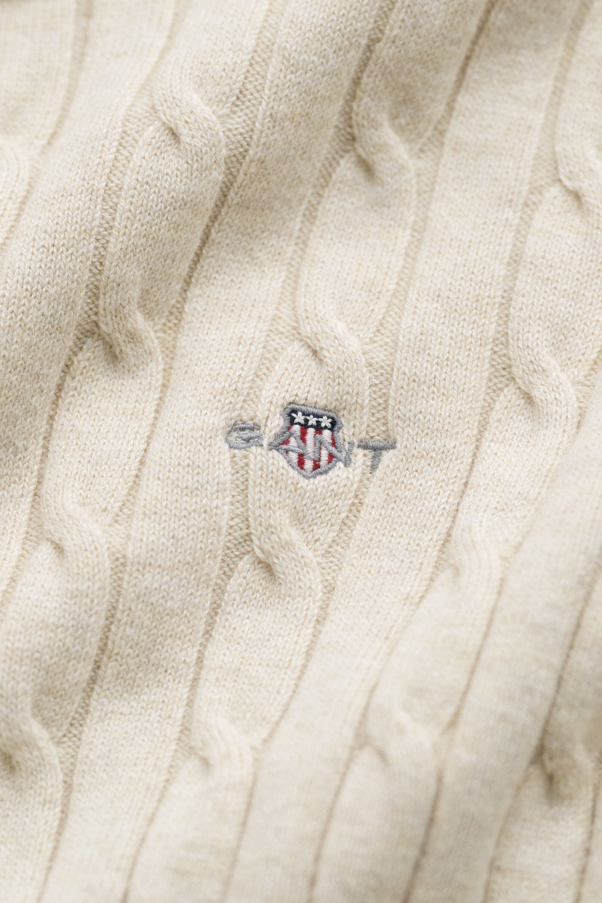 Stretch Cotton Cable Knit Cardigan