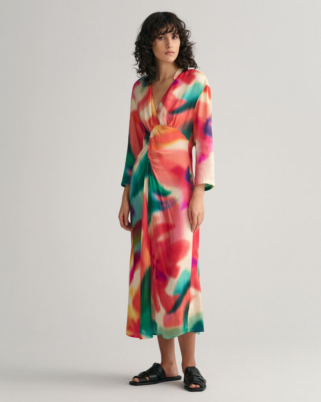 Floral Print Gathered Dress