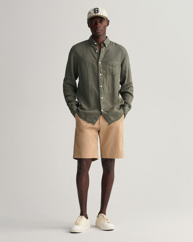 Regular Fit Garment-Dyed Linen Shirt