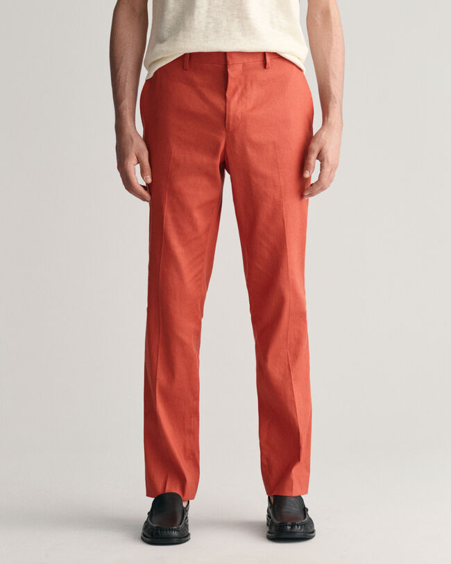 Slim Fit Cotton Linen Suit Pants