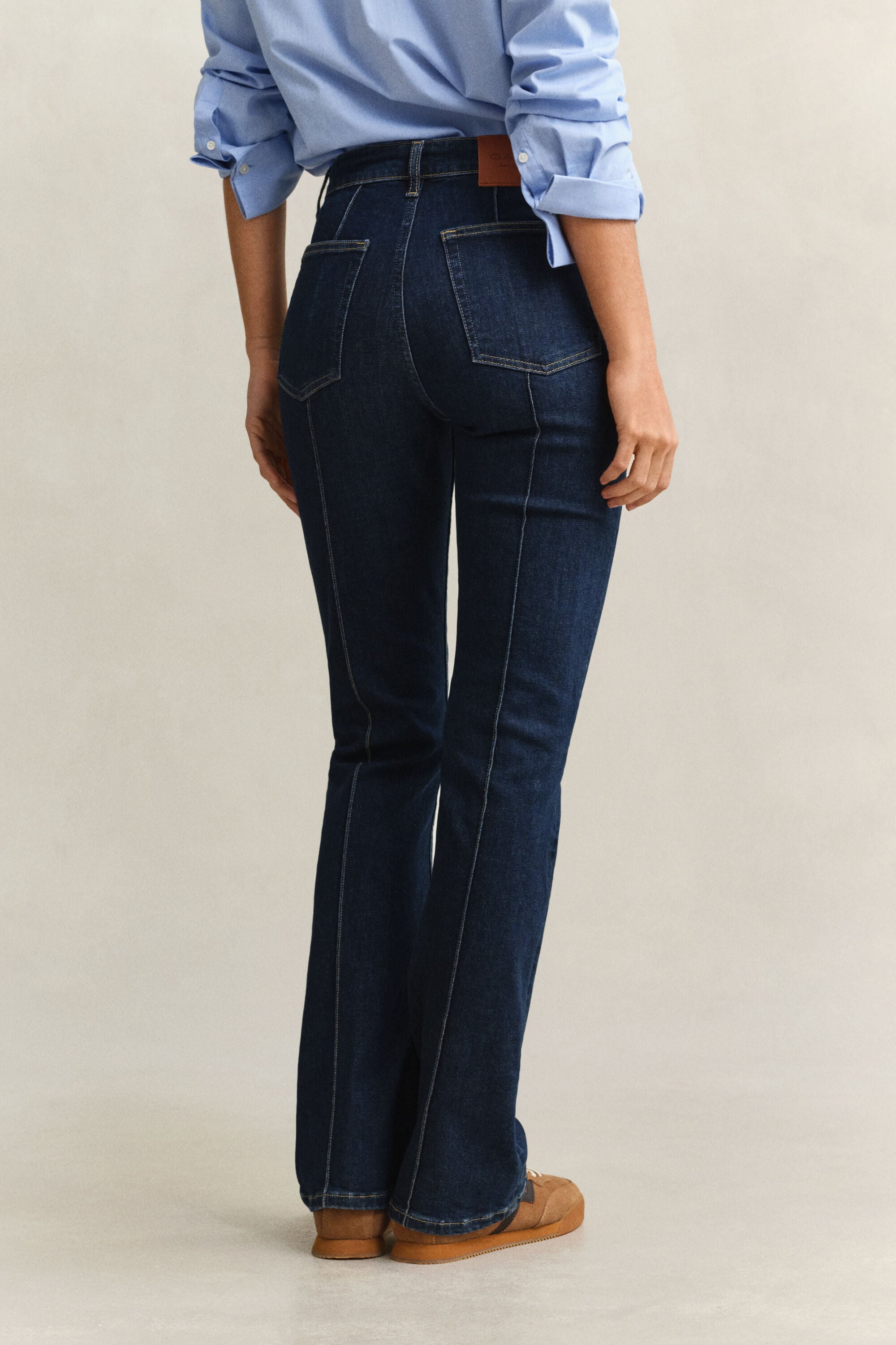 Slim Flared Pintuck Jeans