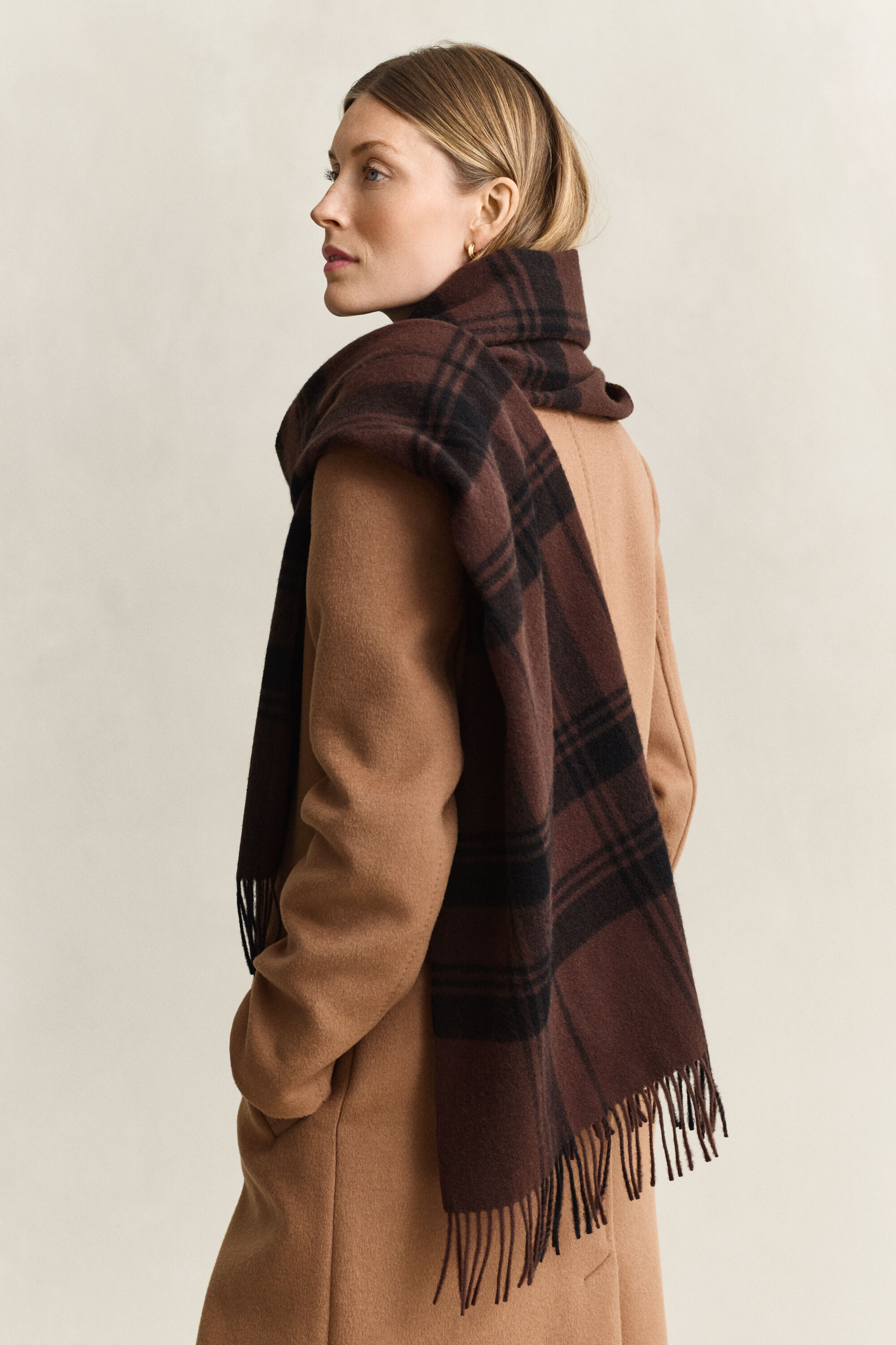 Checked Wool Scarf