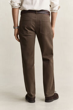 Regular Fit Twill Jeans — SHADOW BROWN 2