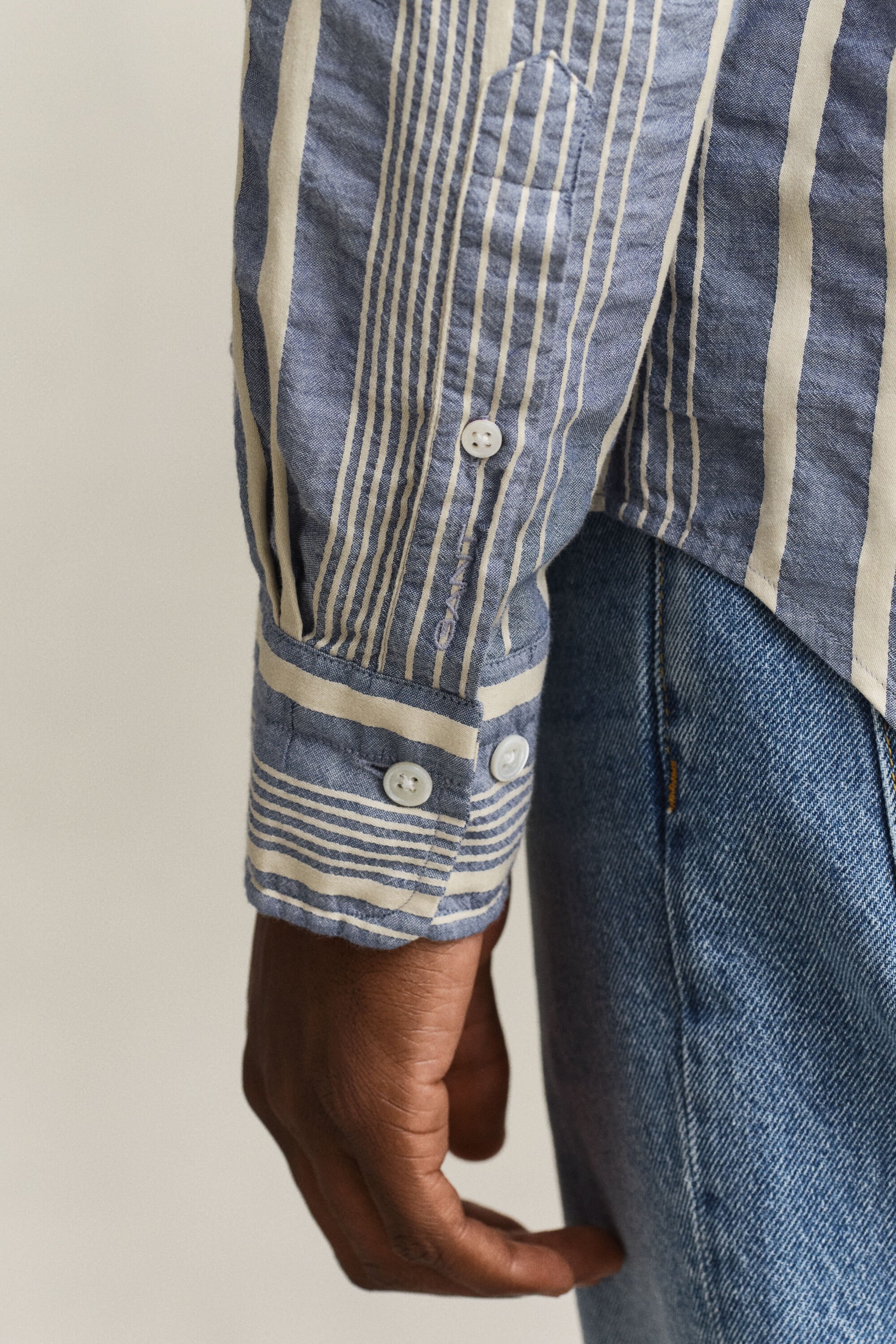 Relaxed Fit Striped Seersucker Shirt