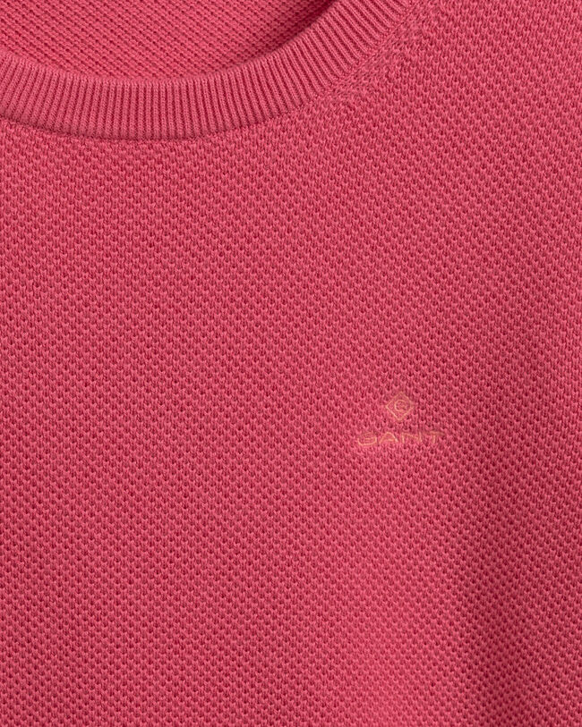 Cotton Piqu&eacute; Crew Neck Sweater