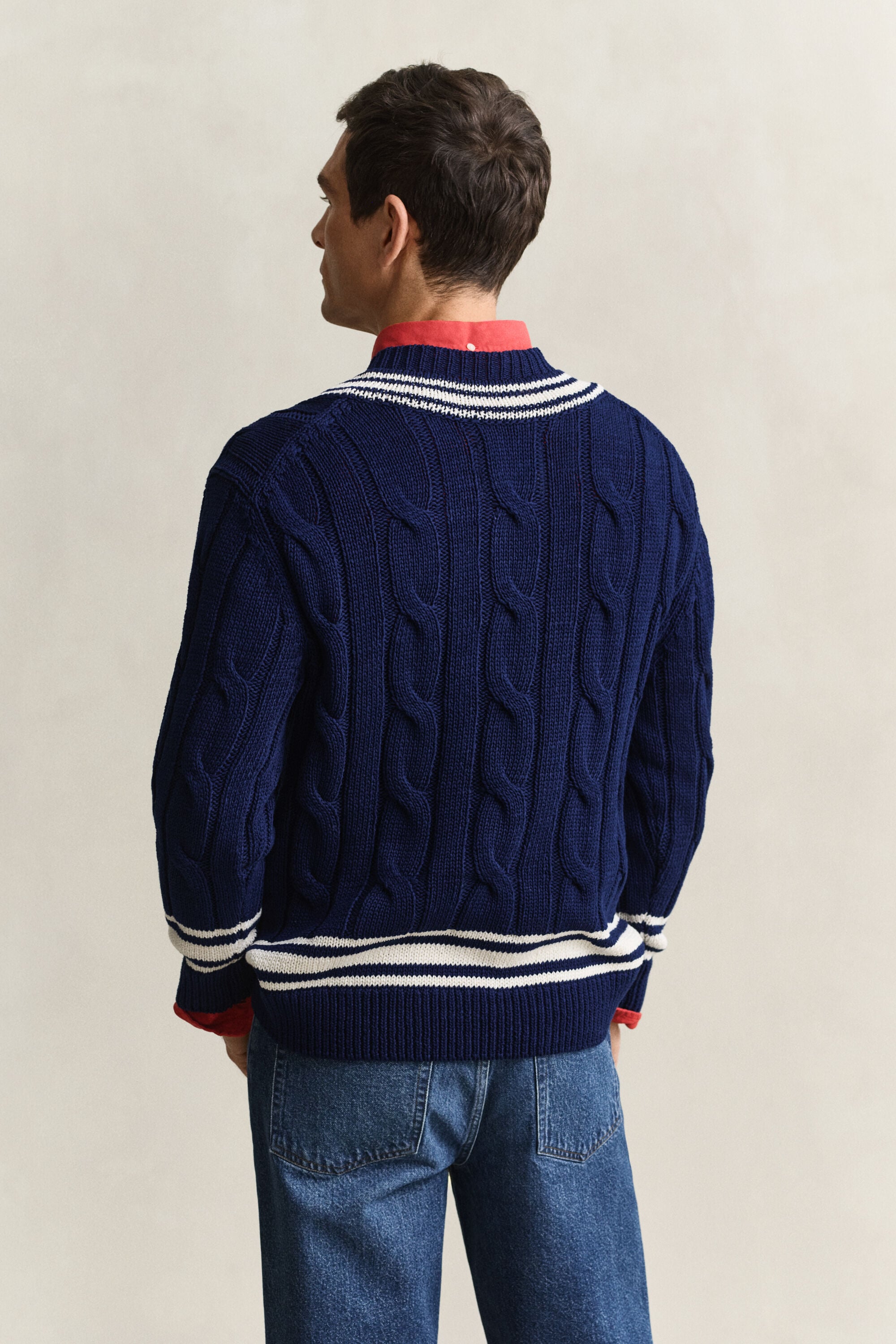Cable Knit V-Neck Sweater
