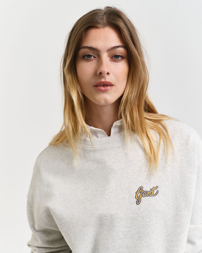 Script Graphic Crew Neck Sweatshirt
