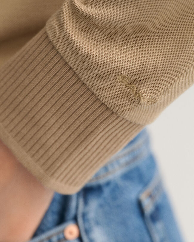 Detail Collared Long Sleeve Polo Shirt