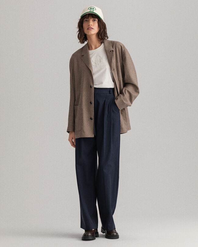 High-Waisted Fluid Pleated Chinos