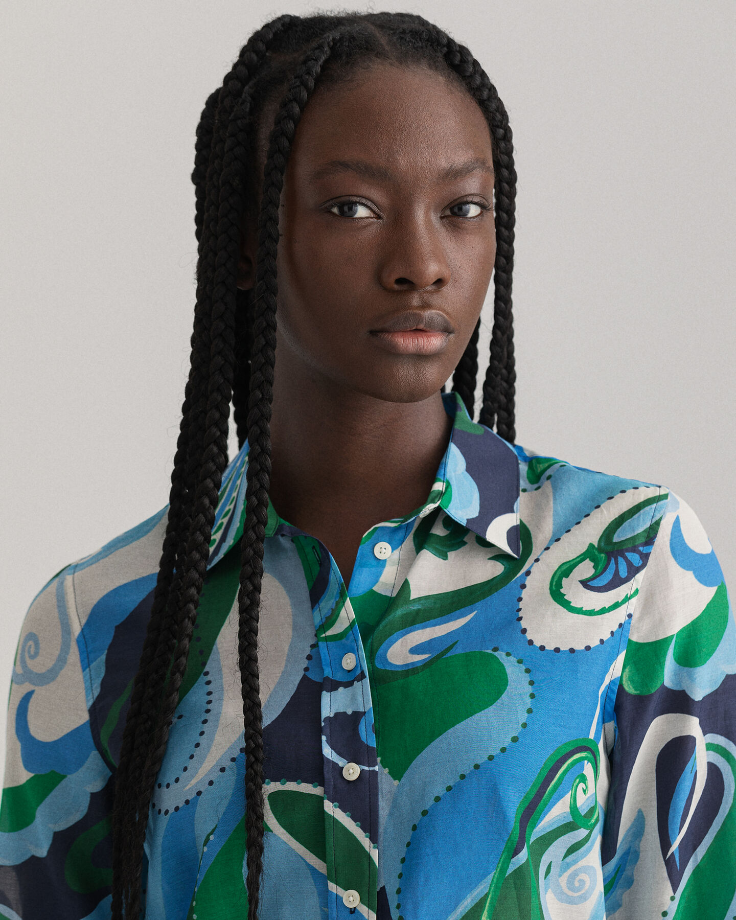 Regular Fit Paisley Cotton Silk Shirt