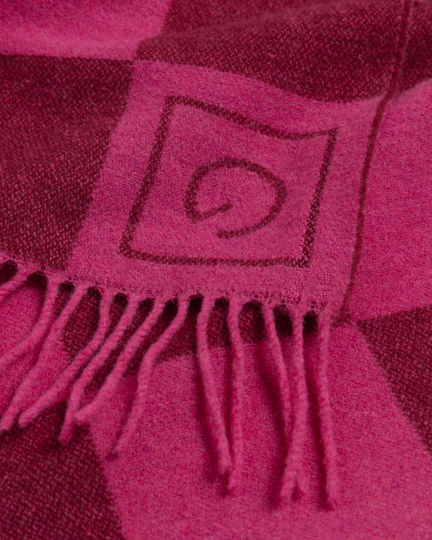 Tonal Check Wool Scarf