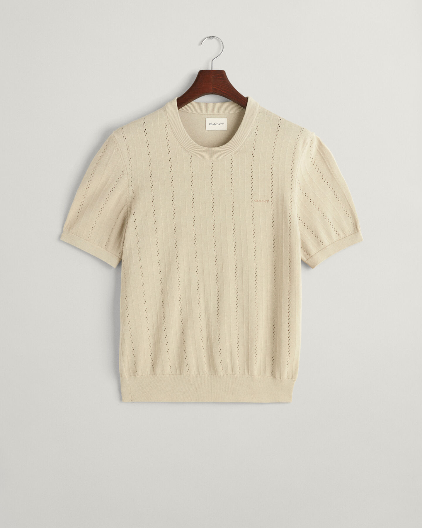 Pointelle Textured Short Sleeve Sweater