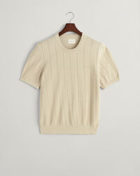 Pointelle Textured Short Sleeve Sweater