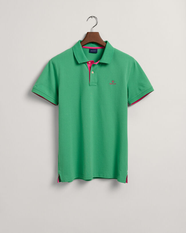 Contrast Collar Piqu&eacute; Polo Shirt