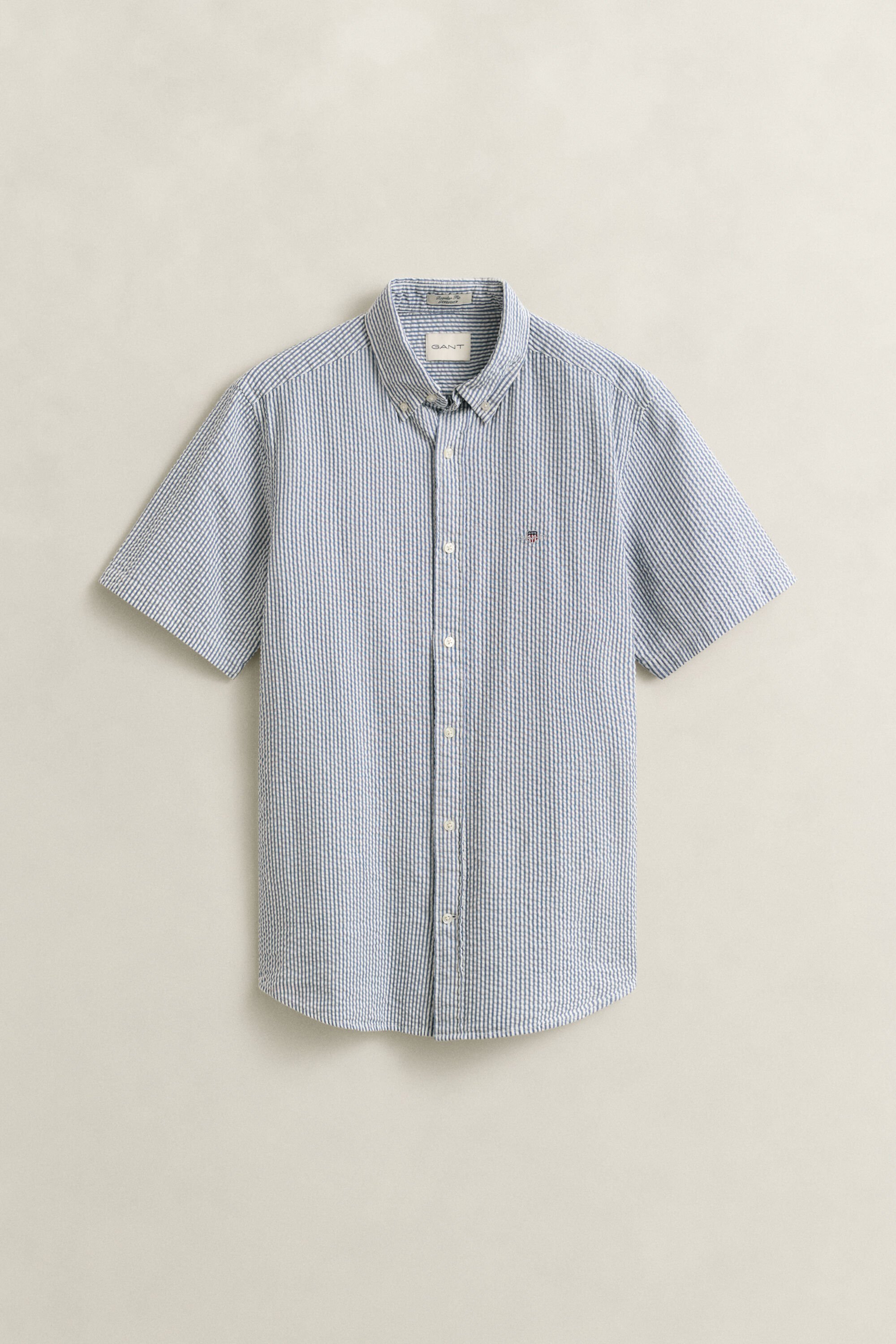 Striped Seersucker Short Sleeve Shirt