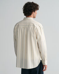 Oversized Striped Compact Poplin Shirt