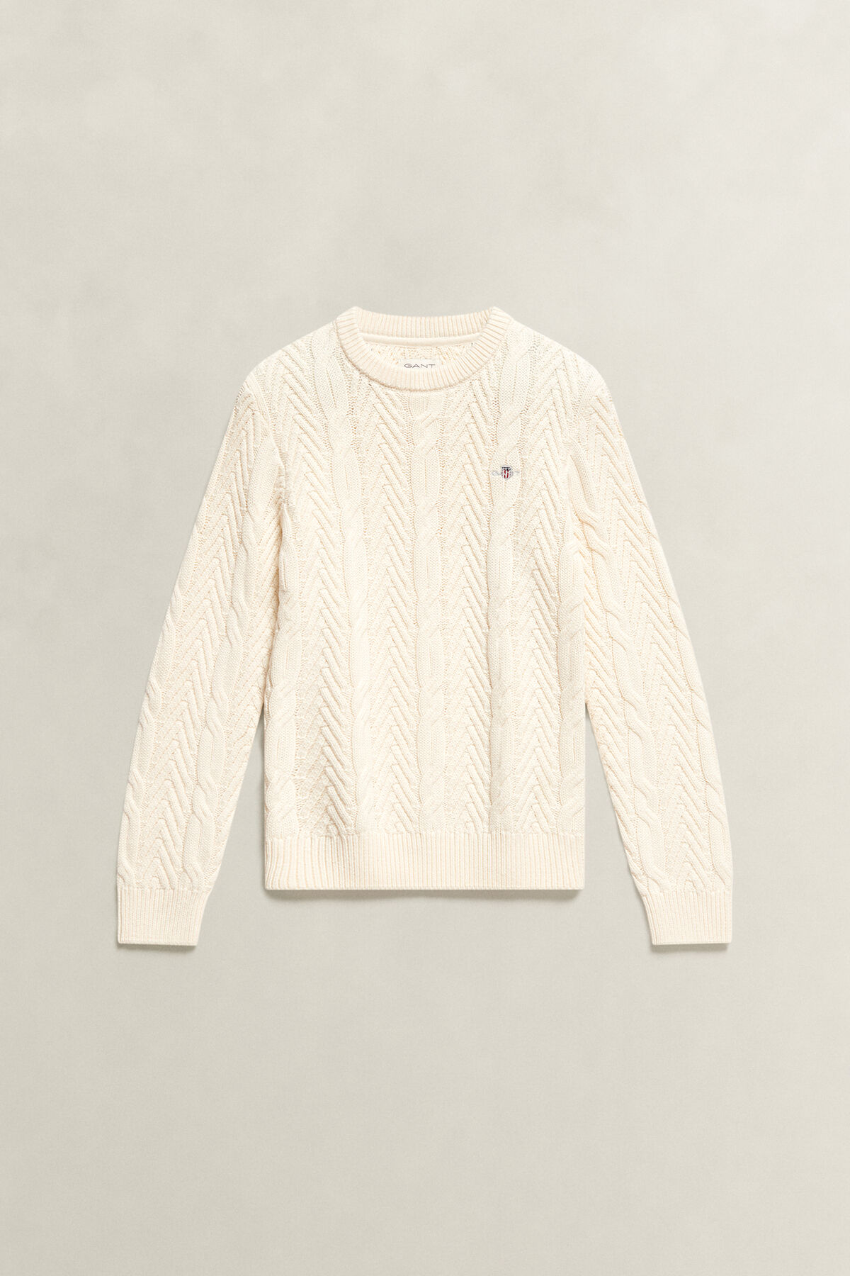 Teen Boys Cable Knit Sweater — CREAMED WHITE