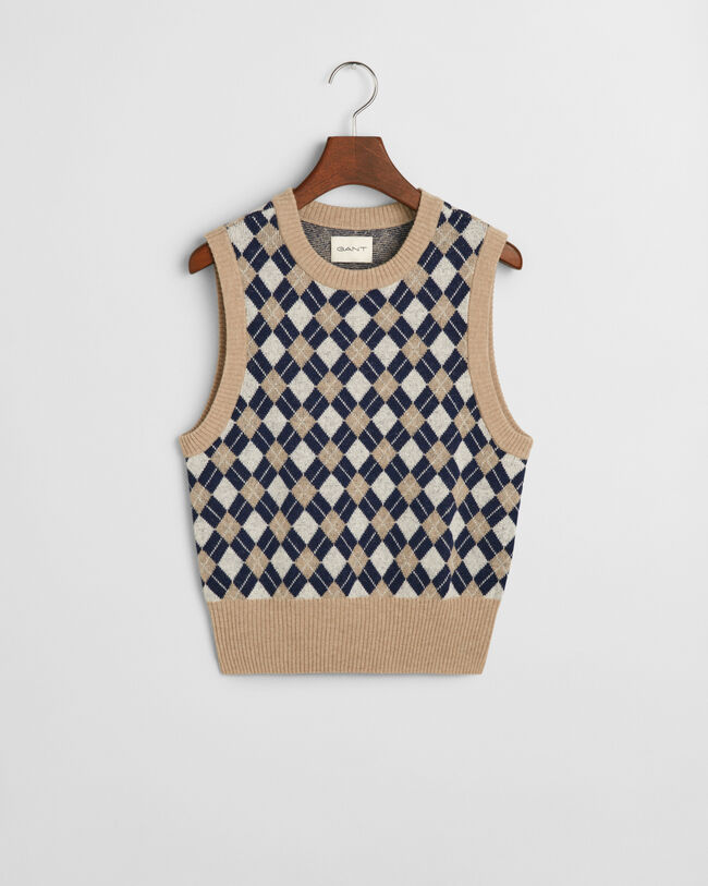 Argyle Crew Neck Sweater Vest