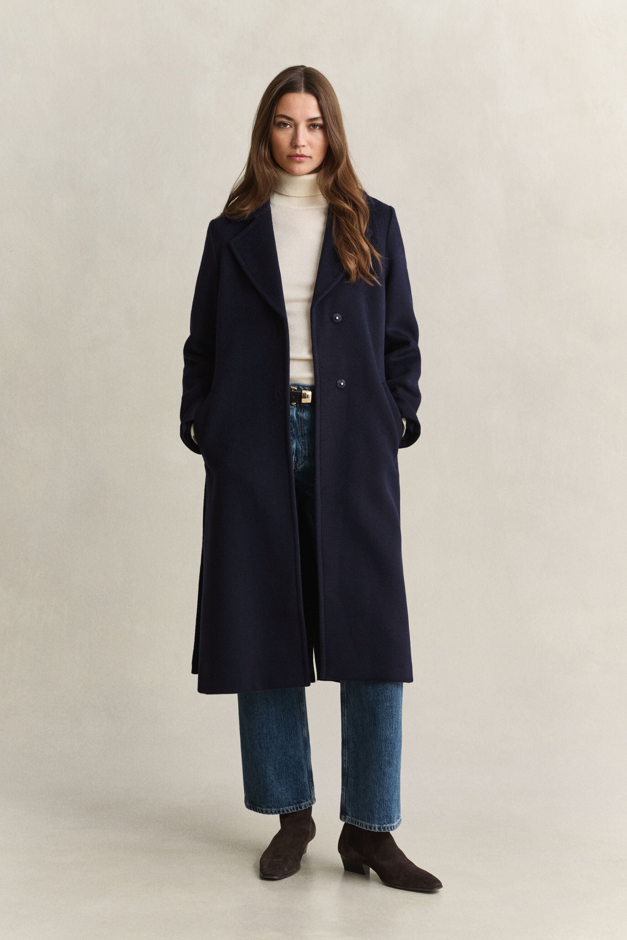 Belted Wool Blend Coat