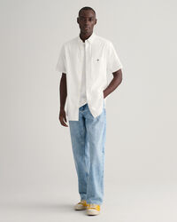 Regular Fit Cotton Linen Short Sleeve Shirt