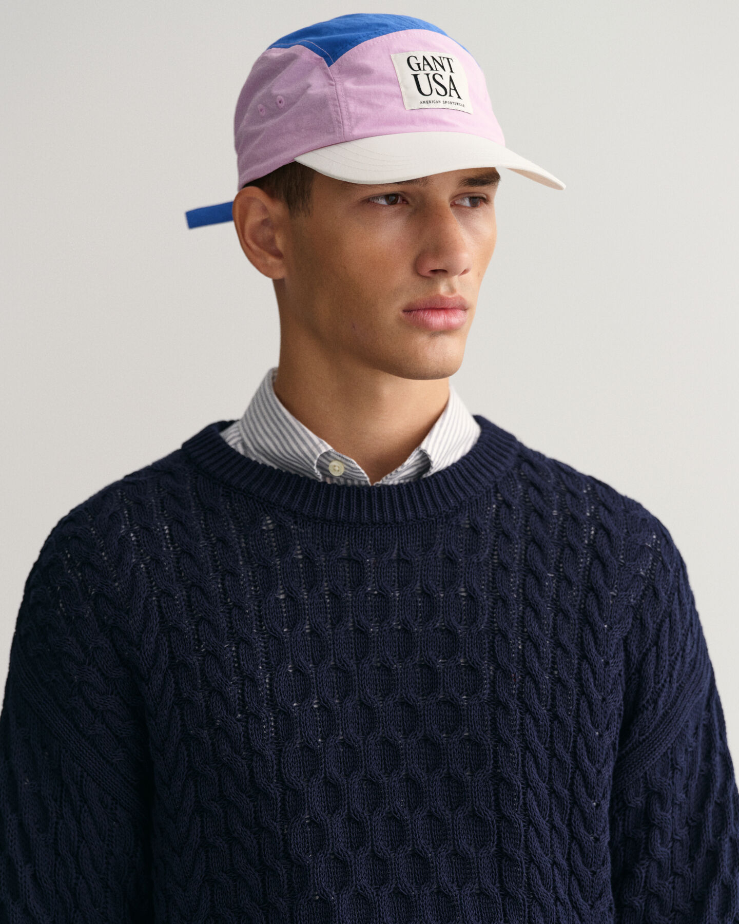 Cotton Cable Knit Crew Neck Sweater