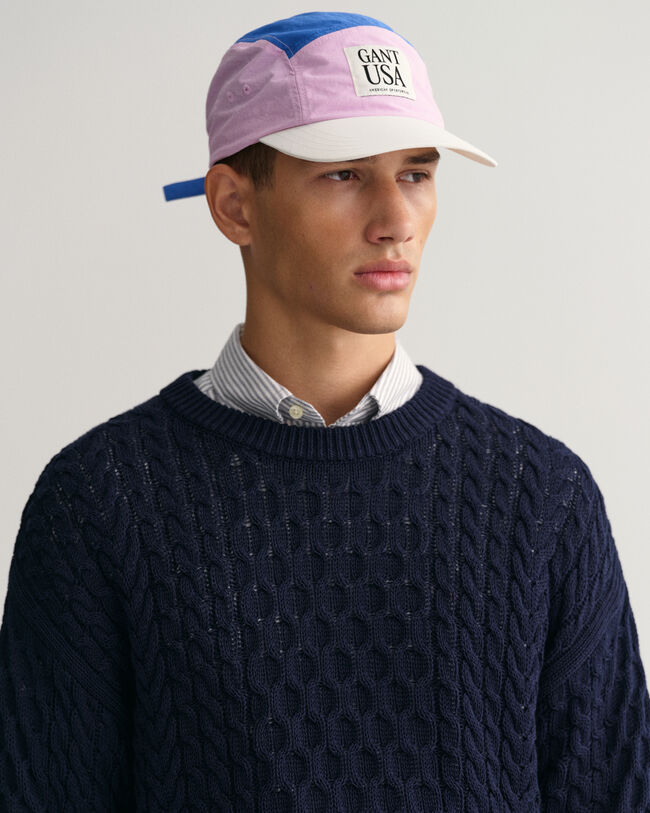 Cotton Cable Knit Crew Neck Sweater