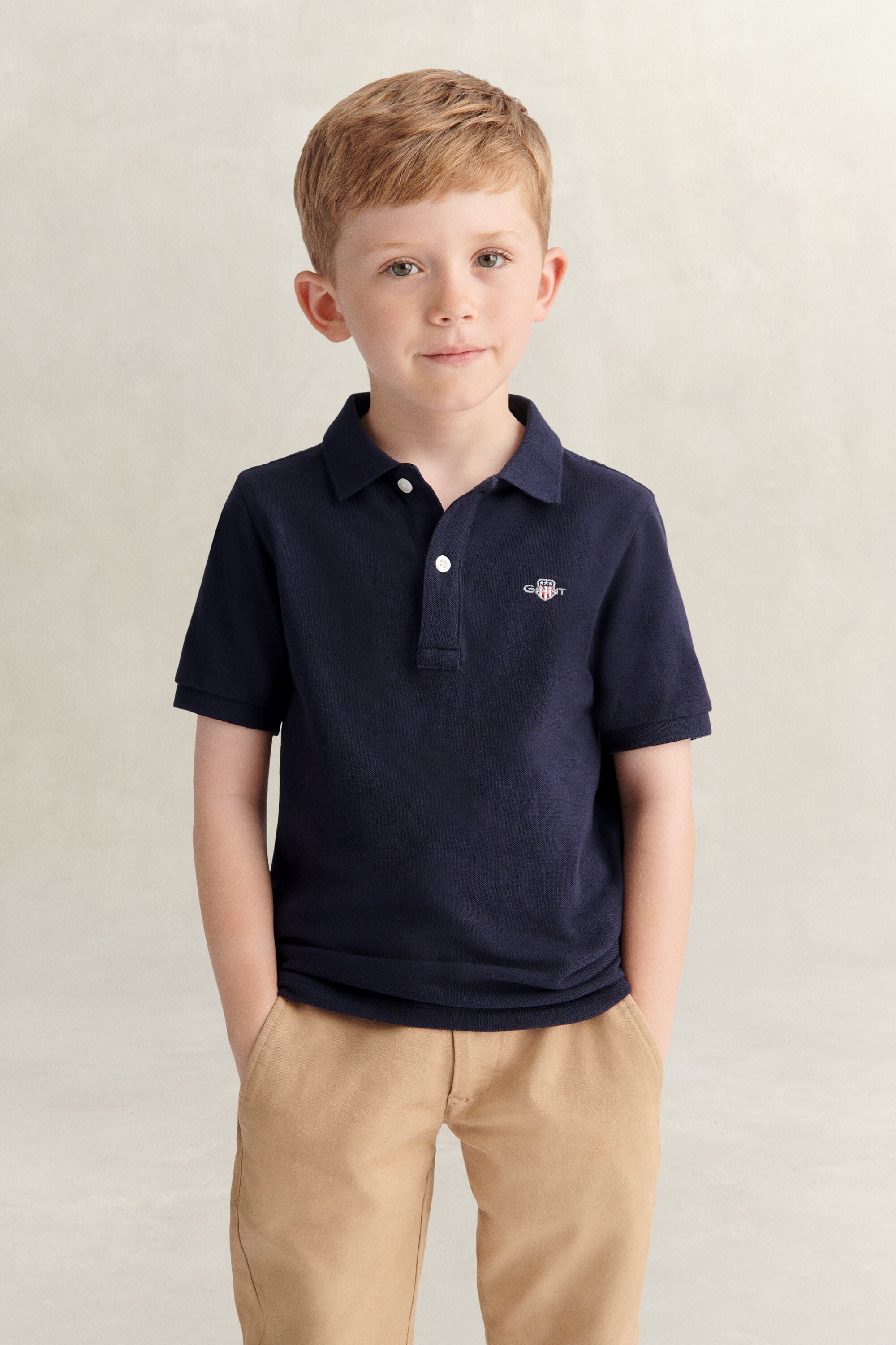 Kids Shield Polo Shirt — EVENING BLUE