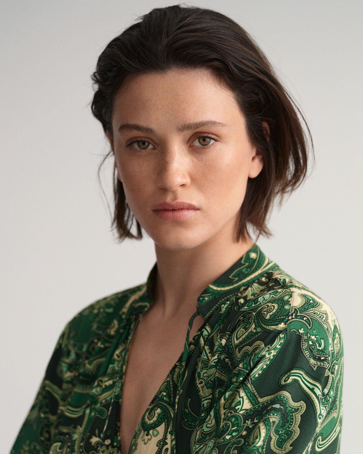 Paisley Stand Collar Dress