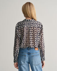 Relaxed Fit G Patterned Cotton Silk Shirt