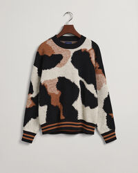 Leopard Intarsia Crew Neck Sweater