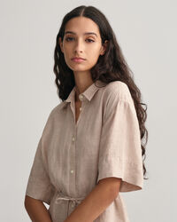 Linen Short Sleeve Shirt Dress