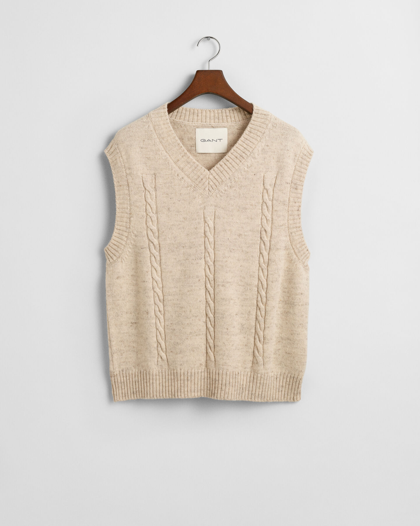 Cable Knit V-Neck Vest
