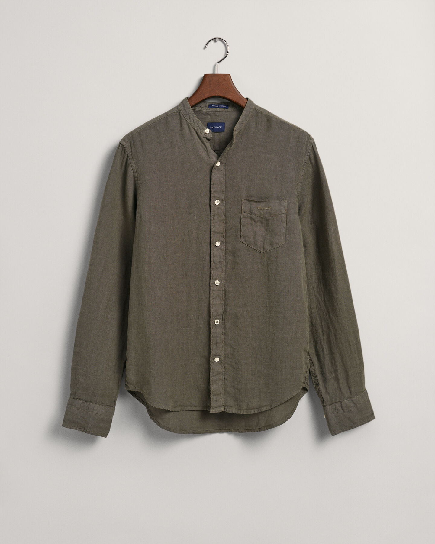 Regular Fit Garment-Dyed Linen Shirt