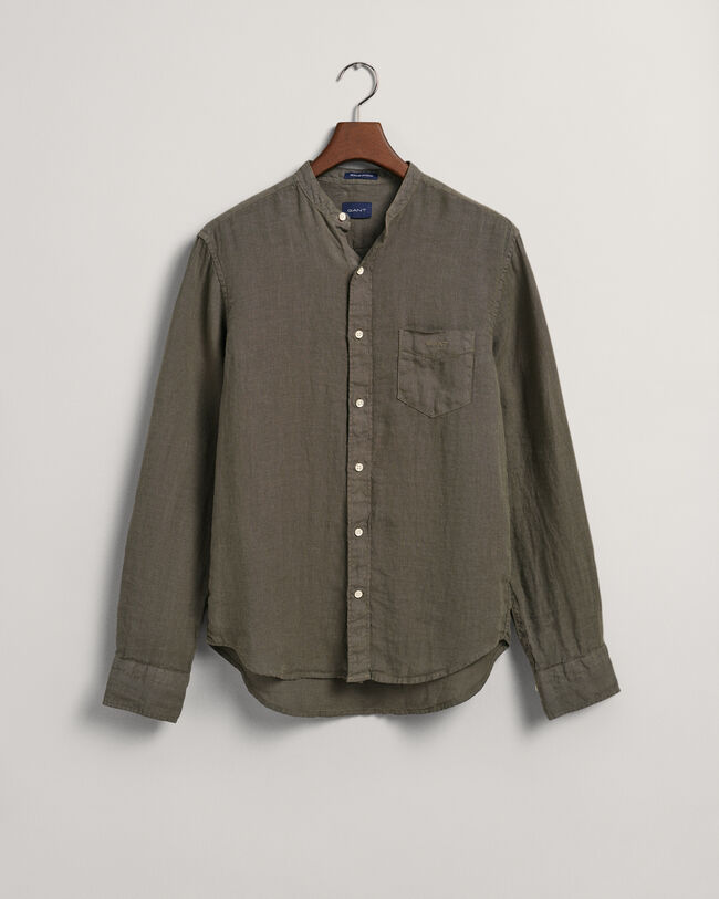 Regular Fit Garment-Dyed Linen Shirt