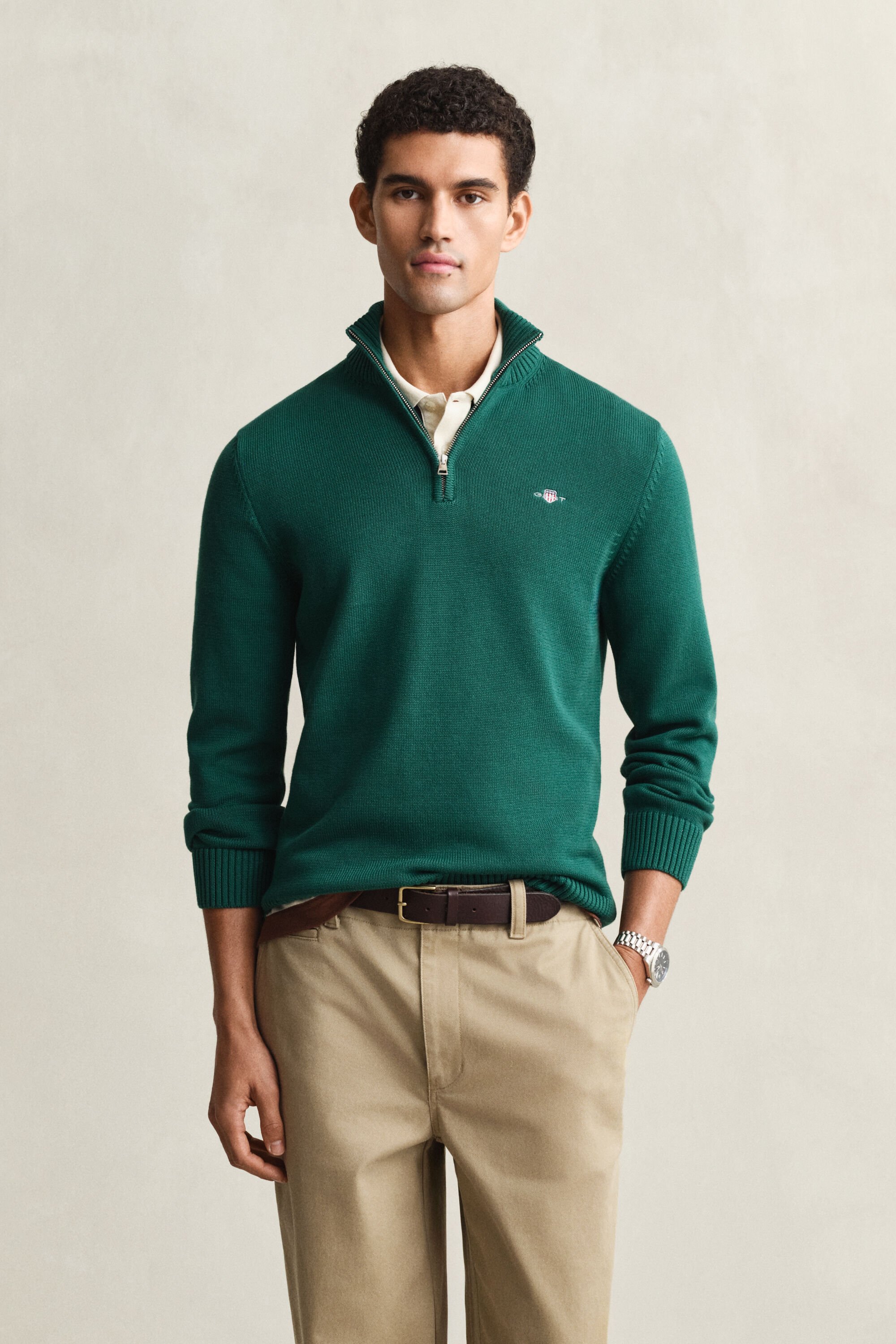 Casual Cotton Half-Zip Sweater