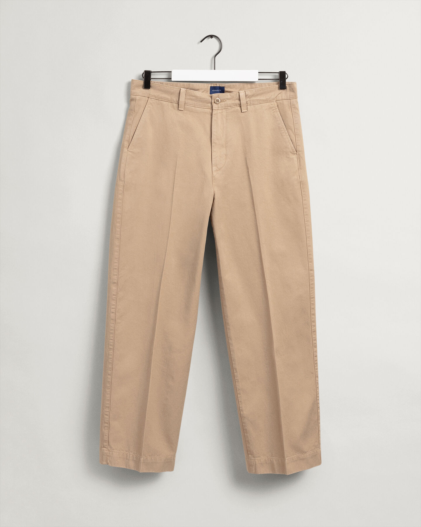 Wide Leg Cotton Twill Chinos
