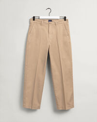 Wide Leg Cotton Twill Chinos