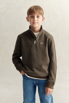 Teen Boys Shield Half-Zip Sweatshirt — SHADOW BROWN 5