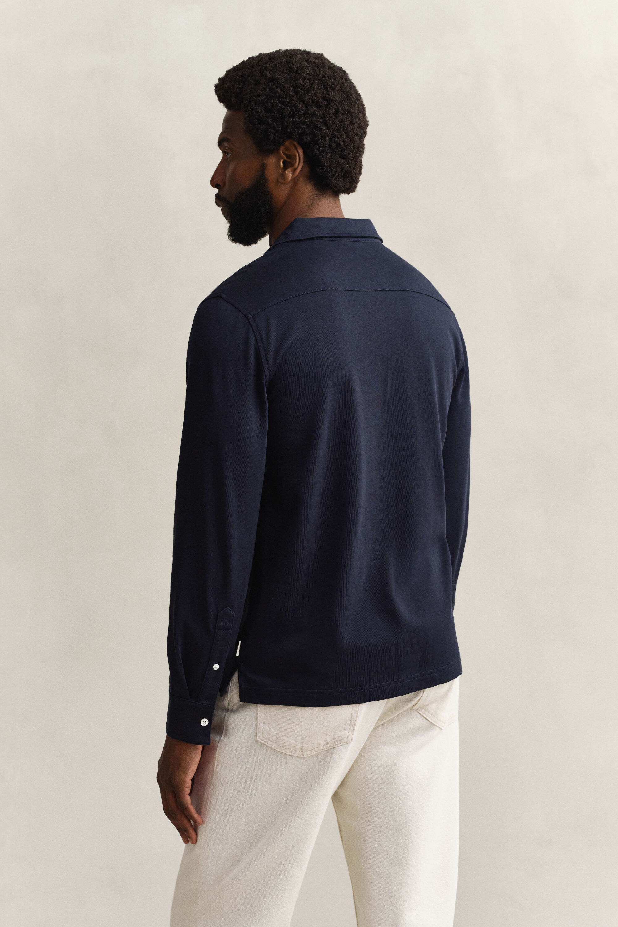 Pima Cotton Long Sleeve Polo Shirt