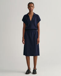 Collared Linen Blend Dress