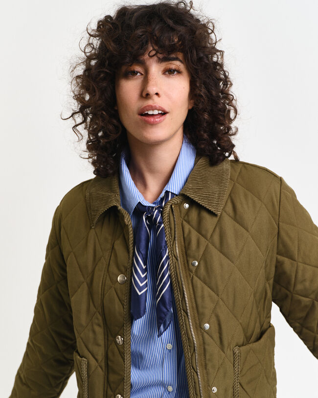 Quilted Corduroy Detailed Jacket