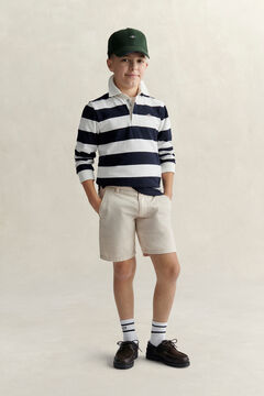 Teen Boys Shield Striped Rugger — EVENING BLUE 7