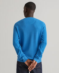 Cotton Piqu&eacute; Crew Neck Sweater