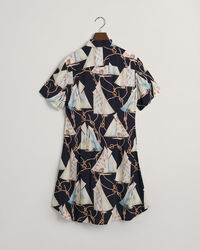 Slim Fit Sailing Print Shirt Dress
