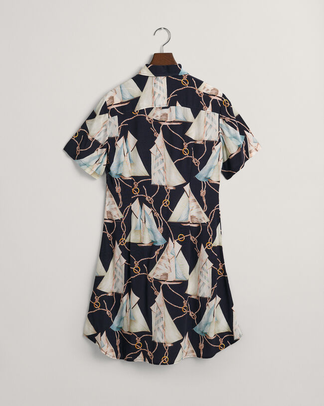 Slim Fit Sailing Print Shirt Dress