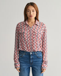Relaxed Fit Geometric Print Shirt