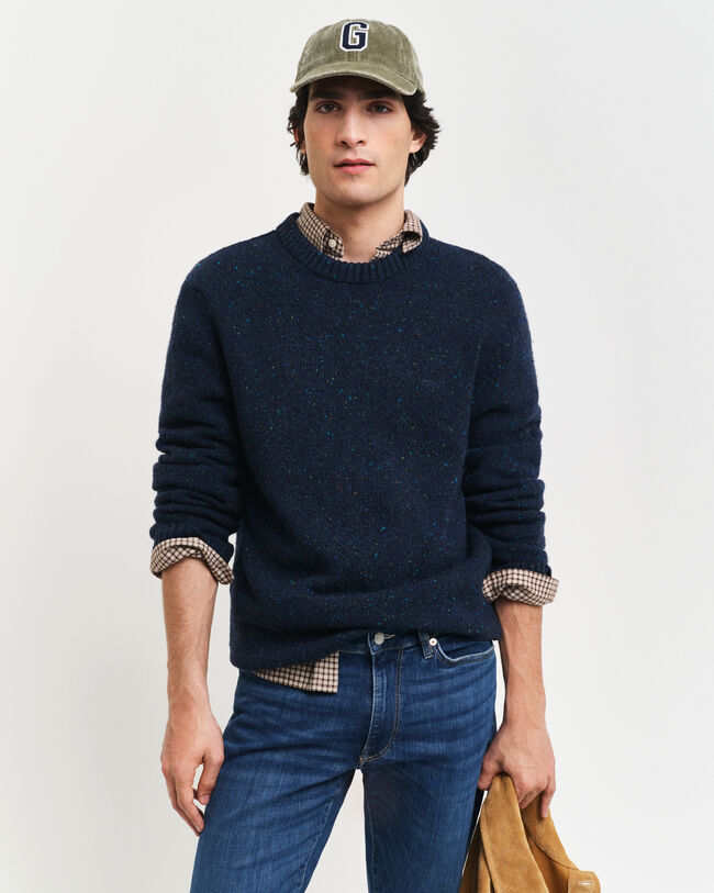 Wool Nepps Crew Neck Sweater