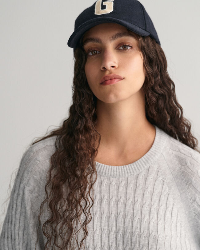 Cable Knit Crew Neck Dress