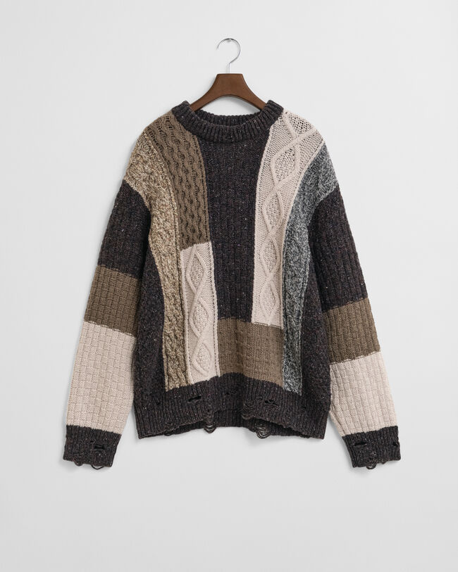 Patchwork Crew Neck Sweater
